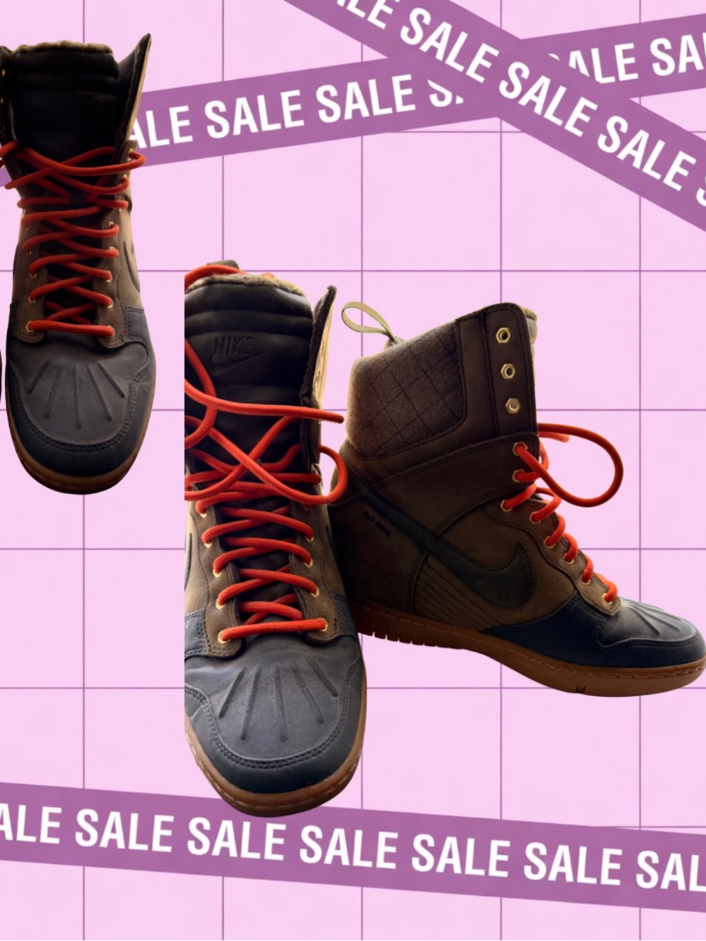 Rare Nike Duck Sky Hi SneakerBoot 2.0 Wedge Sneakers